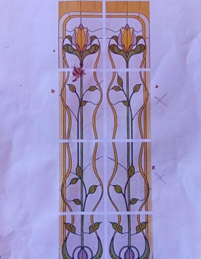 Le Petit Atelier du Verre - creation vitrail sur mesure Art nouveau porte 4