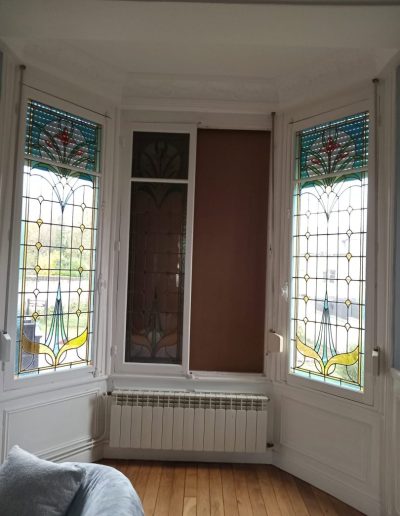 restauration vitraux fenetres panneau depose Le Petit Atelier du Verre - restauration vitraux fenetres panneau depose
